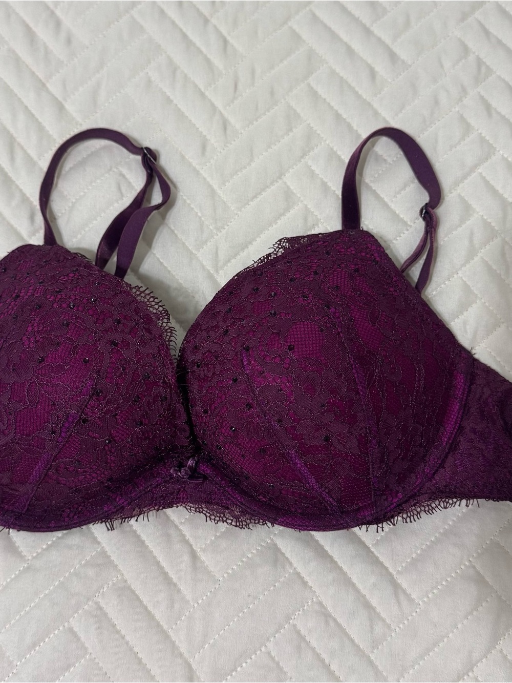 Victoria's Secret Lace Push-Up Bra in Plum